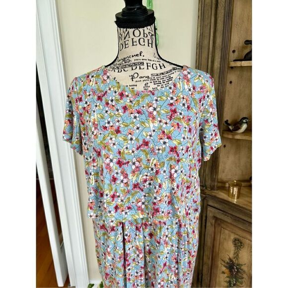 J. Jill Colorful Floral Combo Style Stretch Dress - Picture 1 of 9